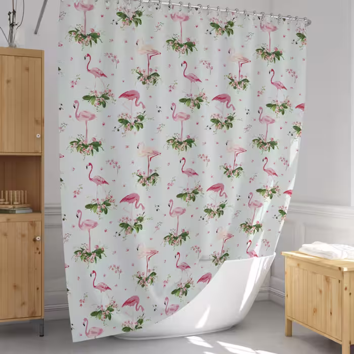 پرده حمام دلفین مدل EV-9888 سایز 180×200سانتی متر