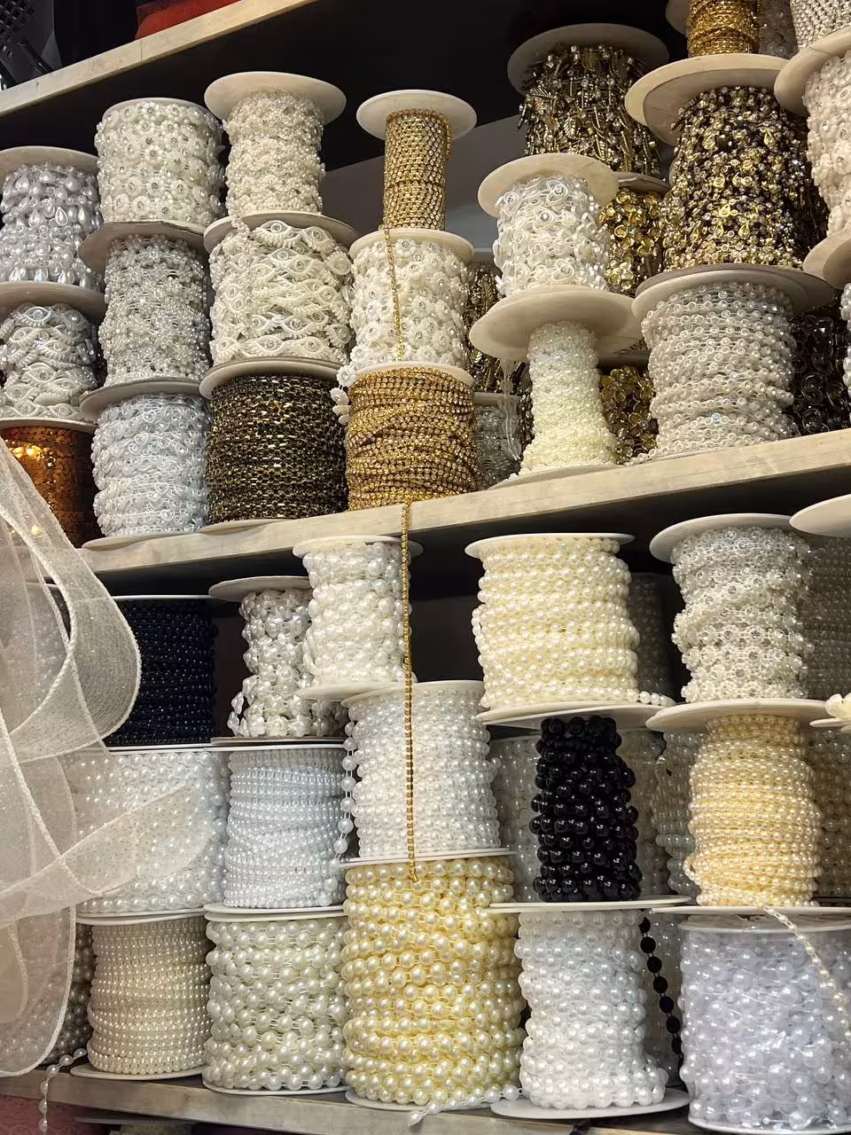 ربان و دانتل دسته گل عروس یک متر