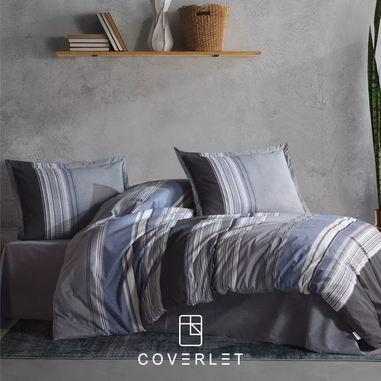 روتختی رنگی طوسی طرح خطوط کاوری مدل Duko