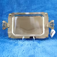 سینی استیل نگار مستطیل کوچک کد 326 مدل تاج با ارسال رایگان