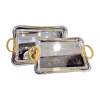 سینی دو تیکه استیل طلایی ویتارا مدل ،V50
