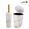 ست سطل زباله و فرچه مدل ماربل کد WH
