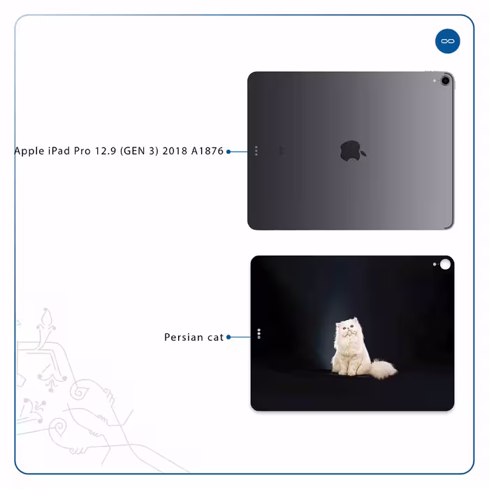 برچسب پوششی ماهوت مدل Persian cat مناسب برای تبلت اپل iPad Pro 12.9 (GEN 3) 2018 A1876