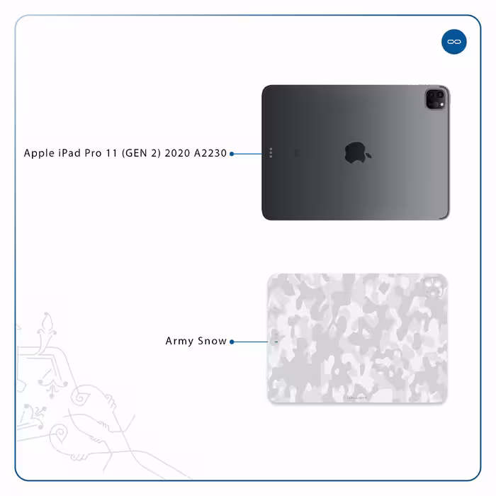 برچسب پوششی ماهوت مدل Army-Snow مناسب برای تبلت اپل iPad Pro 11 (GEN 2) 2020 A2230