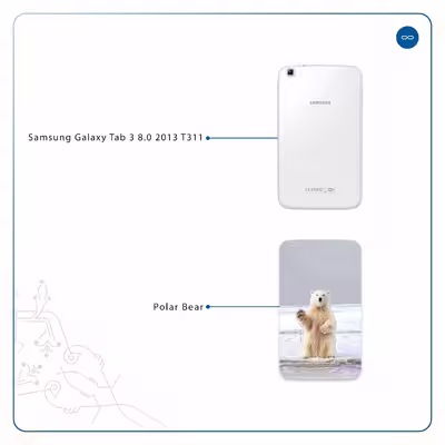برچسب پوششی ماهوت مدل Polar bear مناسب برای تبلت سامسونگ Galaxy Tab 3 8.0 2013 T311