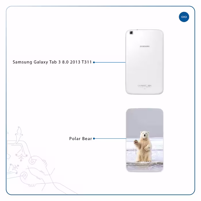برچسب پوششی ماهوت مدل Polar bear مناسب برای تبلت سامسونگ Galaxy Tab 3 8.0 2013 T311
