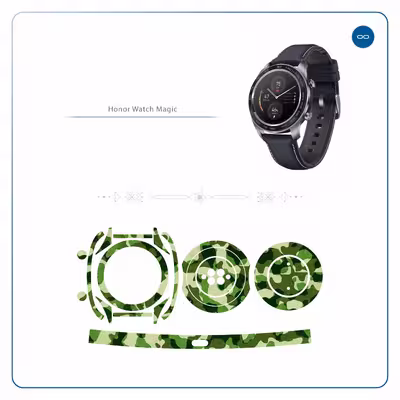 برچسب ماهوت طرح Army Green 2 مناسب برای ساعت هوشمند آنر watch magic