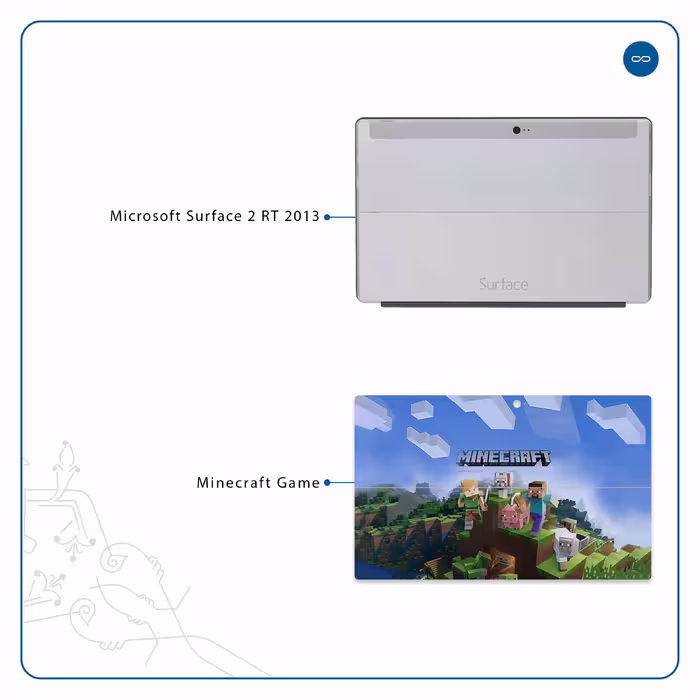 برچسب پوششی ماهوت مدل Minecraft-Game مناسب برای تبلت مایکروسافت Surface 2 RT 2013