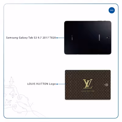 برچسب پوششی ماهوت مدل LOUIS-VUITTON-Logo مناسب برای تبلت سامسونگ Galaxy Tab S3 9.7 2017 T820