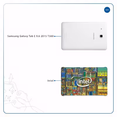 برچسب پوششی ماهوت مدل Intel Brand مناسب برای تبلت سامسونگ Galaxy Tab E 9.6 2015 T560