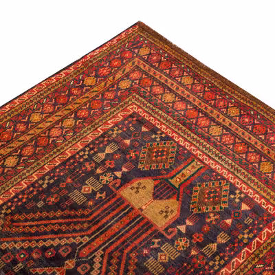 فرش دستبافت کناره طول سه متری مدل نقشه بلوچ  کد 33.1863