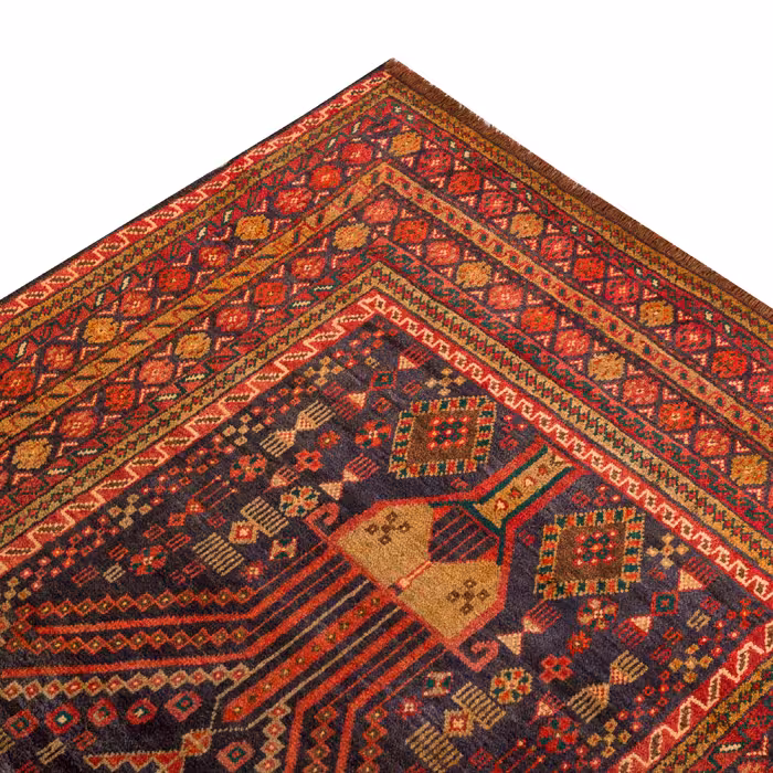 فرش دستبافت کناره طول سه متری مدل نقشه بلوچ  کد 33.1863