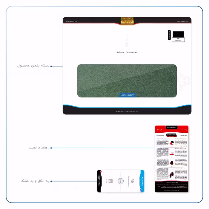 برچسب پوششی ماهوت مدل Green-Leather مناسب برای تبلت اچ تی سی Nexus 9 2014