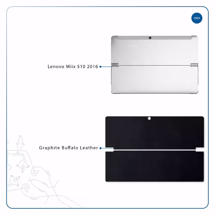 برچسب پوششی ماهوت مدل Graphite Buffalo Leather مناسب برای تبلت لنوو Miix 510 2016