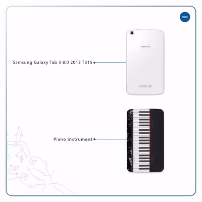 برچسب پوششی ماهوت مدل Piano-Instrument مناسب برای تبلت سامسونگ Galaxy Tab 3 8.0 2013 T315