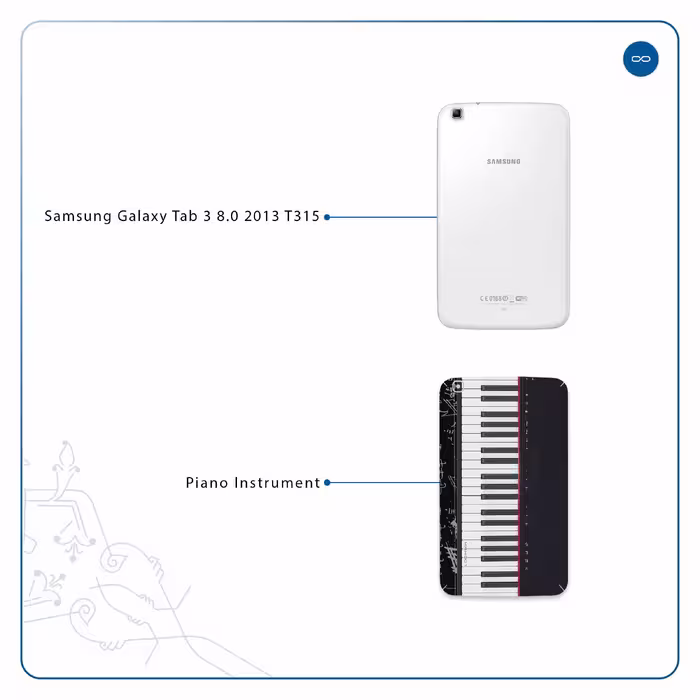 برچسب پوششی ماهوت مدل Piano-Instrument مناسب برای تبلت سامسونگ Galaxy Tab 3 8.0 2013 T315