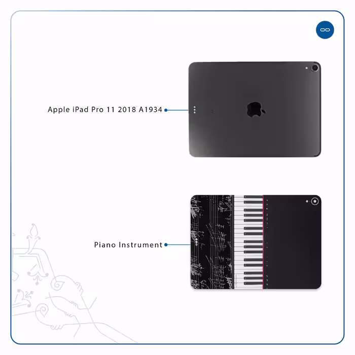 برچسب پوششی ماهوت مدل Piano-Instrument مناسب برای تبلت اپل iPad Pro 11 2018 A1934