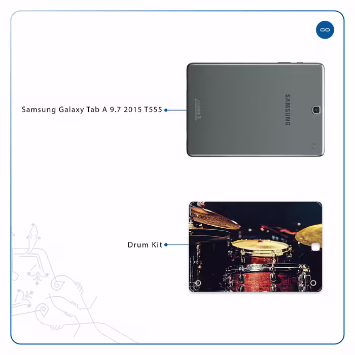 برچسب پوششی ماهوت مدل Drum Kit مناسب برای تبلت سامسونگ Galaxy Tab A 9.7 2015 T555
