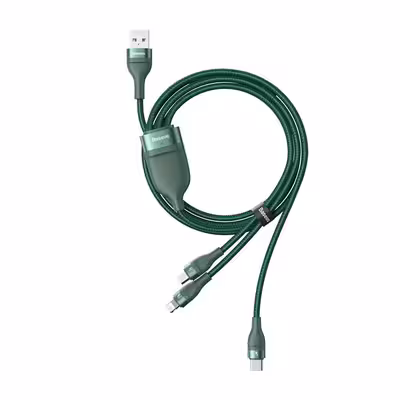 کابل تبدیل USB به لایتنینگ /USB-C/ microUSB باسئوس مدل One For Three 66W طول 1.2 متر