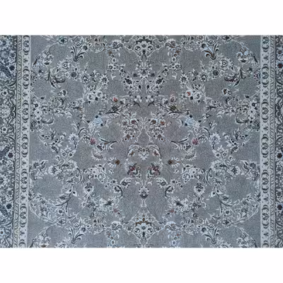 فرش ماشینی زمرد مشهد طرح افشان زمینه سیلور