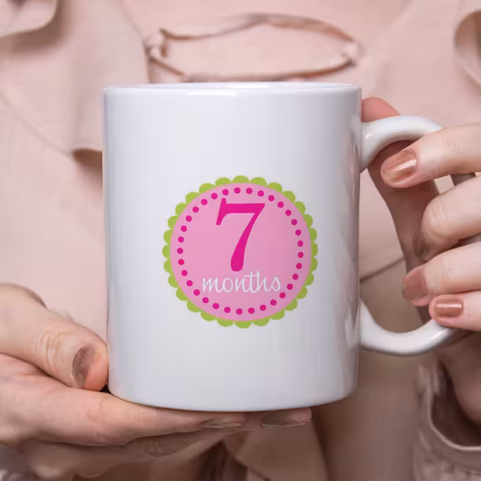 ماگ طرح ماه شمار مدل هفت ماهگی