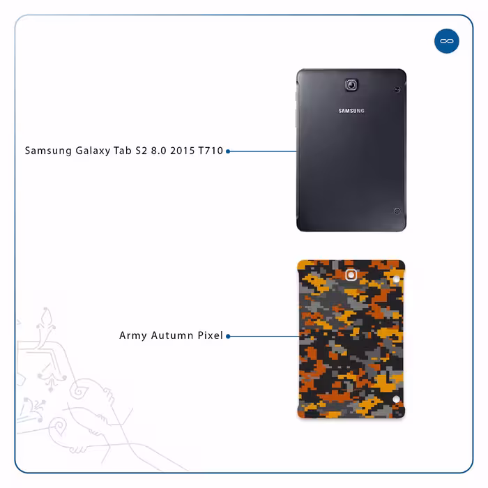 برچسب پوششی ماهوت مدل Army-Autumn-pixel مناسب برای تبلت سامسونگ Galaxy Tab S2 8.0 2015 T710