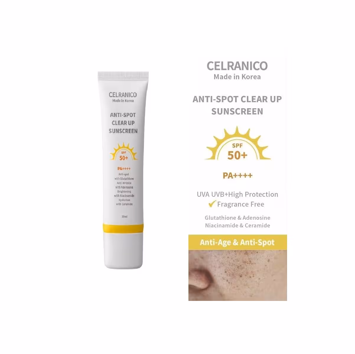 ضدآفتاب ضدلک کلرانیکو Anti-Spot Clear Up Sunscreen SPF50  PA    _اورجینال