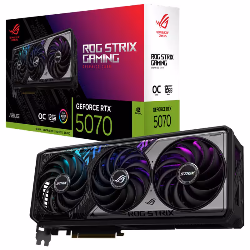 کارت گرافیک ایسوس مدل ROG Strix GeForce RTX 5070 OC Edition با ظرفیت 12 گیگابایت GDDR7
