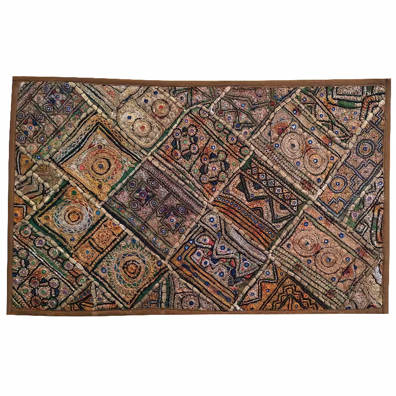 رومیزی مستطیل سوزن دوزی گلابتون کد ZARIMOS3 نفیس آستردار