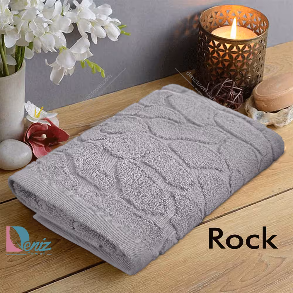 حوله دستی بزرگ طرح راک رنگ طوسی