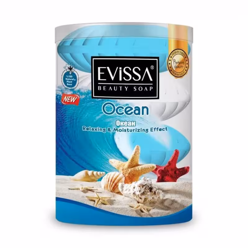 مشخصات، خرید و قیمت صابون لیوانی اویسا Evissa رایحه اقیانوس بسته 4 عددی ⭐️ ویان مارکت