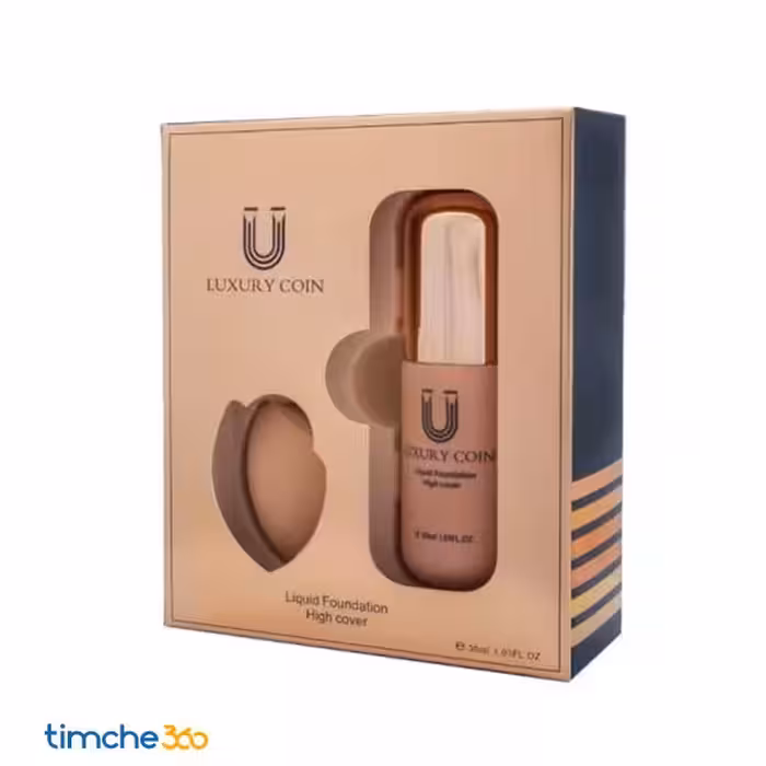 کرم پودر لاکچری کوین به همراه پد مخصوص شماره 551 تا 55 حجم 30 میل