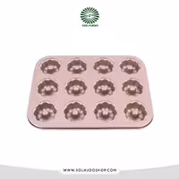 قالب تفلون طلایی گل شیفون دار 12 عددی