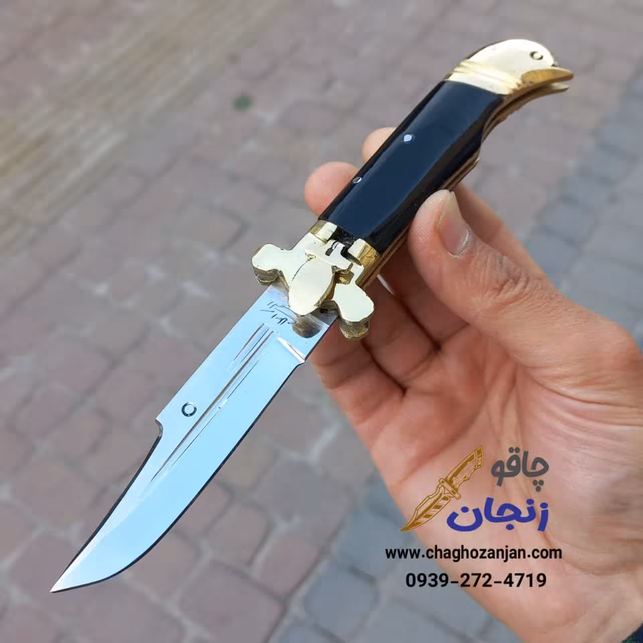 چاقو فشاری سفارشی کله گنجشگی تیغ استیل – قیمت اقتصادی