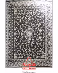 فرش تهران 1200 شانه طرح ترمه دودی طلایی