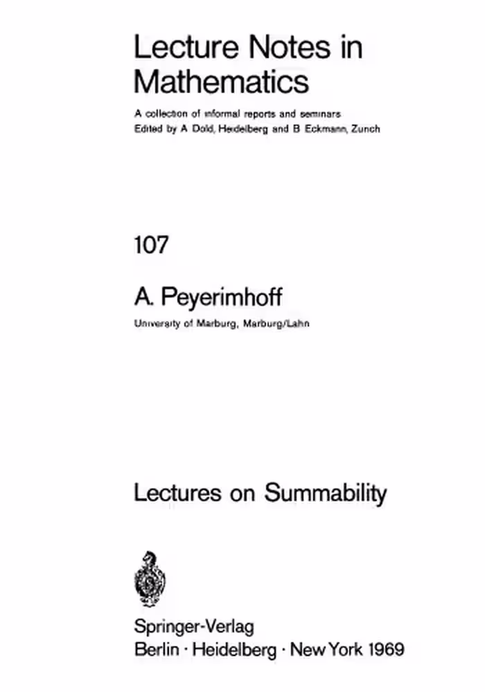 خرید و دانلود نسخه کامل کتاب Lectures on Summability