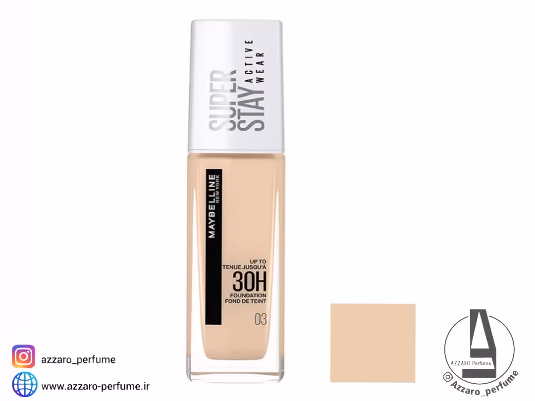 کرم پودر میبلین 30 ساعته مدل Super Stay شماره 03 حجم 30 میل