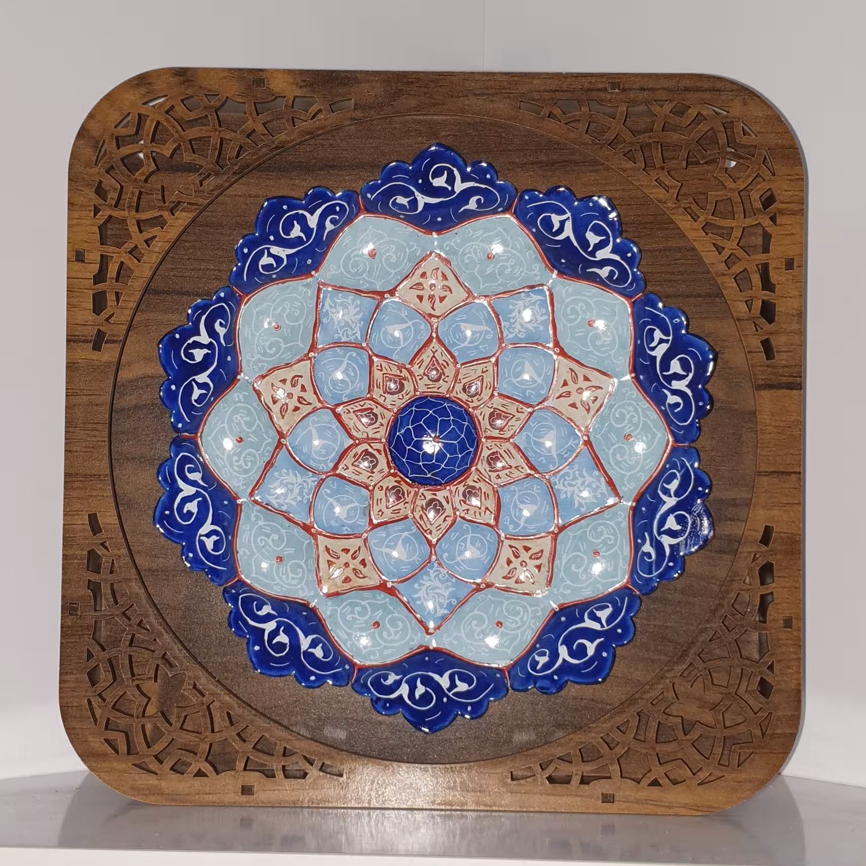 قاب بشقاب بدون کعب 20 سانتی میناکاری با قاب مشبک 3