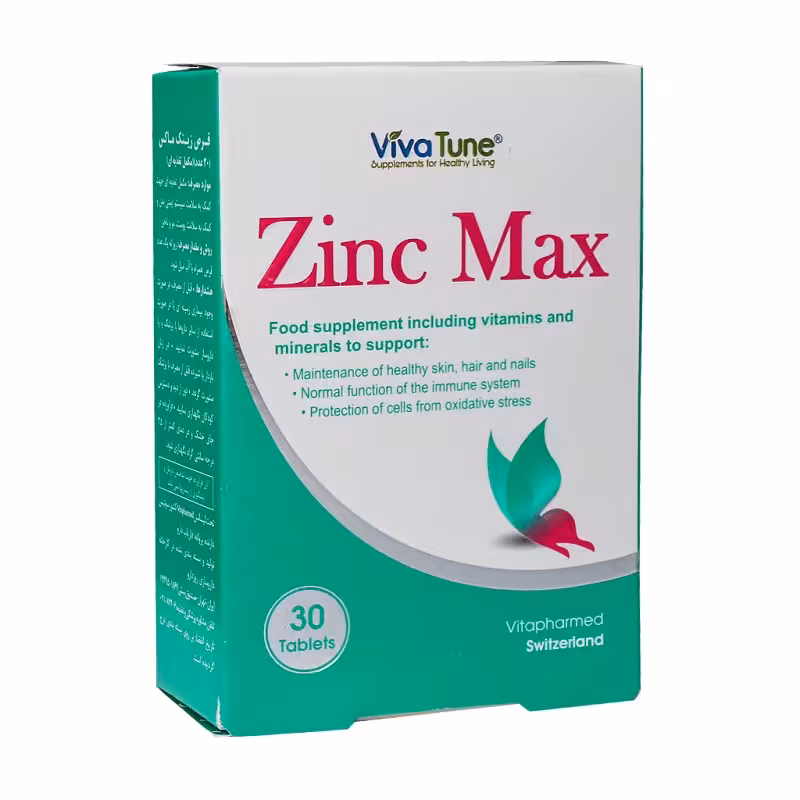 قرص زینک ماکس ویواتیون 30 عددی | Viva Tune Zinc Max