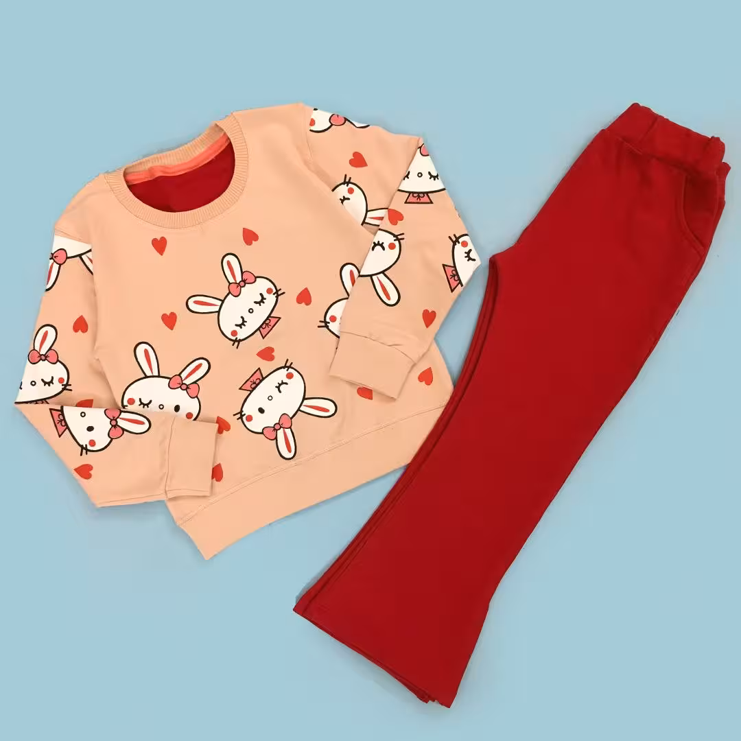 خرید و قیمت ست دخترانه کراپ و شلوار دمپا گشاد چاکدار