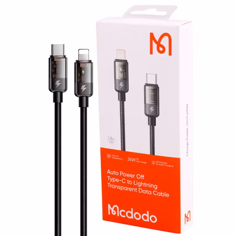 کابل تبدیل فست شارژ Mcdodo CA-3161 Type-C To Lightning 3A PD 36W 1.8m