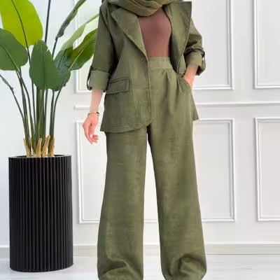 کت و شلوار مخمل مدل النا - کد 501