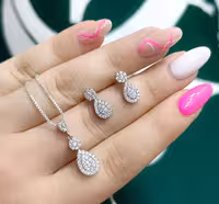 نیمست زنانه نقره جواهری کد 00392