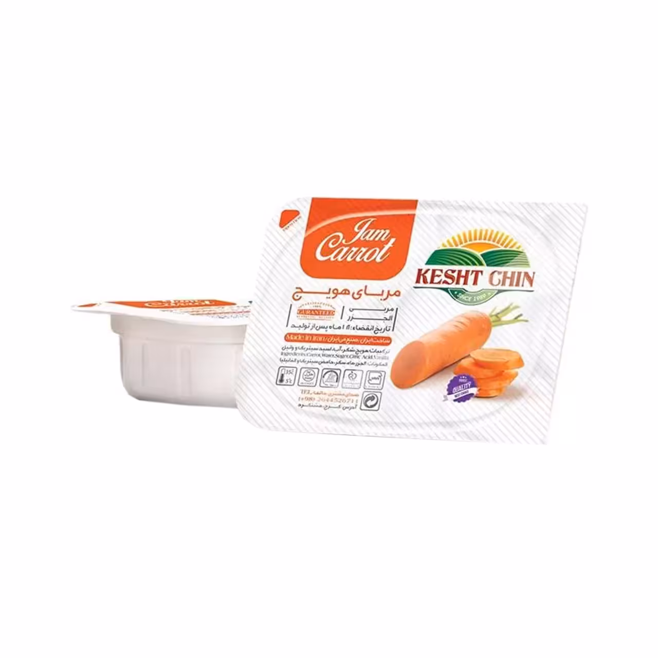 مربا هویج کشت چین 20 گرمی بسته 72 عددی