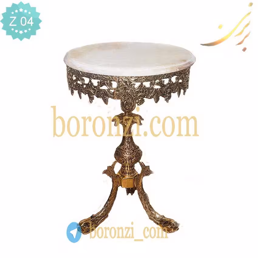 میز تلفن برنزی پایه ماهی طرح گلبرگ