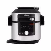 مولتی کوکر نینجا Ninja مدل OL750نینجا فودی MAX 15 در 1 SmartLid چند اجاق 7.5 لیتری با پروب دیجیتال، اجاق برقی تحت فشار و سرخ کن بدون روغن، هواپز، آرام پز، پخت 6 قسمت، استیل ضد زنگ-مشکی OL750UK