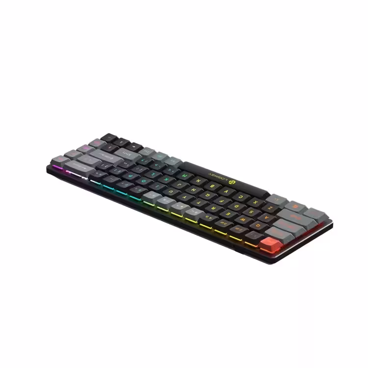 کیبورد گیمینگ بی سیم لاجی کی مدل K410B، سوییچ مکانیکال قرمز، Tenkeyless، نورپردازی RGB