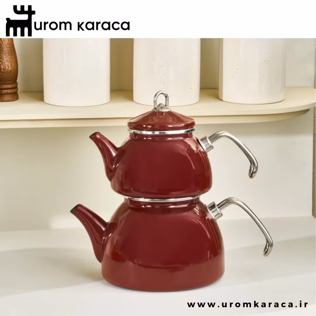 کتری قوری لعابی کاراجا Erva زرشکی