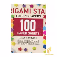 کتاب کاغذ رنگی 10*10اوریگامی 100 برگ اثر گروه مولفاان نشر یار مهربان