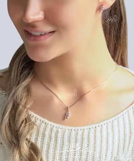 💍نیم ست خوشه گندم ظريف (آويز و گوشواره) ؛ نقره عیار 925(N_4115)